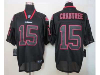 Nike NFL San Francisco 49ers #15 Michael Crabtree Black Jerseys(Lights Out Elite)
