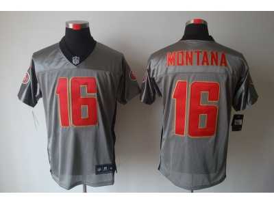Nike NFL San Francisco 49ers #16 Joe Montana Grey Shadow Jerseys