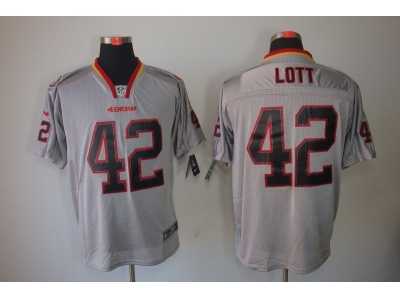 Nike NFL San Francisco 49ers #42 Ronnie Lott grey jerseys[Elite lights out]