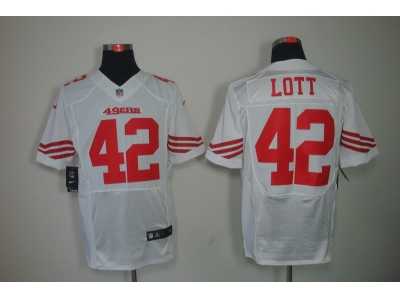 Nike NFL San Francisco 49ers #42 Ronnie Lott white Jerseys(Elite)