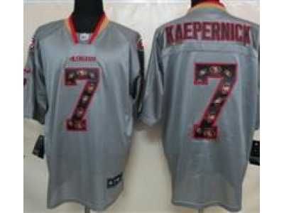 Nike NFL San Francisco 49ers #7 Colin Kaepernick Grey Jerseys(Lights Out Elite)