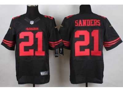 Nike San Francisco 49ers #21 Deion Sanders Black Alternate Men's Stitched jerseys(Elite)