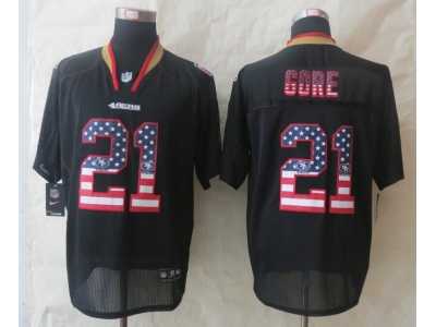 Nike San Francisco 49ers #21 Gore Black Jerseys(USA Flag Fashion Elite)