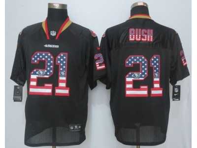 Nike San Francisco 49ers #21 Reggie Bush black Jerseys(USA Flag Fashion Elite)