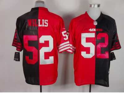 Nike San Francisco 49ers #52 Patrick Willis Black-Red Jerseys(Split Elite)