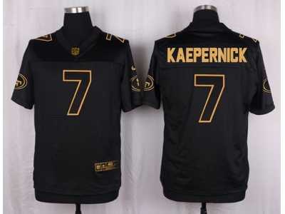 Nike San Francisco 49ers #7 Colin Kaepernick Black Pro Line Gold Collection Jersey(Elite)