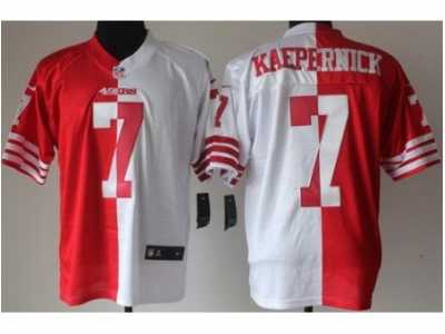 Nike San Francisco 49ers #7 Colin Kaepernick Red-White Jerseys(Elite Split)