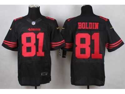 Nike San Francisco 49ers #81 Anquan Boldin Black Alternate Men's Stitched jerseys(Elite)