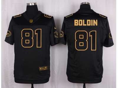 Nike San Francisco 49ers #81 Anquan Boldin Black Pro Line Gold Collection Jersey(Elite)