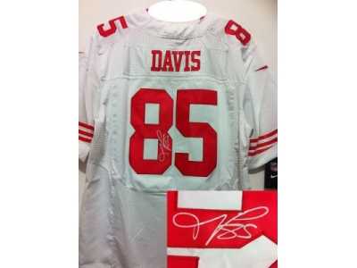 Nike San Francisco 49ers #85 Vernon Davis white Jerseys(Signed Elite)