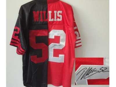 Nike jerseys san francisco 49ers #52 willis black-red[Elite split signature]