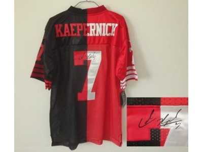 Nike jerseys san francisco 49ers #7 kaepernick black-red[Elite split signature]