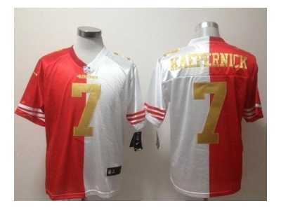 Nike jerseys san francisco 49ers #7 kaepernick white-red[Elite split][number golden]