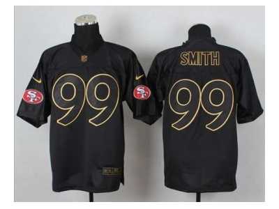 Nike jerseys san francisco 49ers #99 smith black[Elite gold lettering fashion]