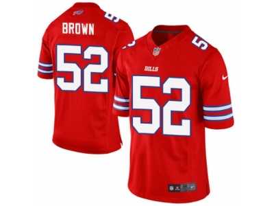Men's Nike Buffalo Bills #52 Preston Brown Elite Red Rush NFL Jersey