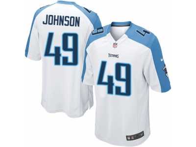 Men's Nike Tennessee Titans #49 Rashad Johnson Game White NFL Jersey