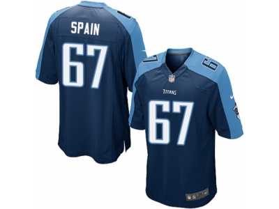 Men's Nike Tennessee Titans #67 Quinton Spain Game Navy Blue Alternate NFL Jersey