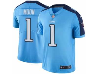 Men's Nike Tennessee Titans #1 Warren Moon Elite Light Blue Rush NFL Jersey