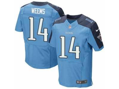 Men's Nike Tennessee Titans #14 Eric Weems Elite Light Blue Team Color NFL Jersey