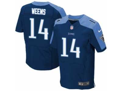Men's Nike Tennessee Titans #14 Eric Weems Elite Navy Blue Alternate NFL Jersey