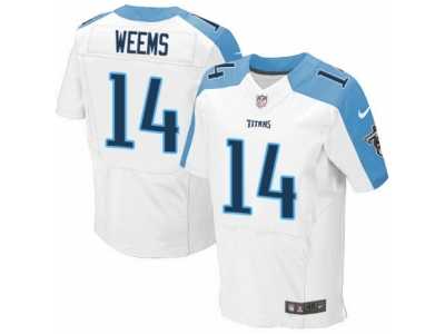 Men's Nike Tennessee Titans #14 Eric Weems Elite White NFL Jersey