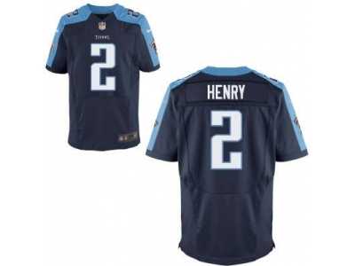 Men's Nike Tennessee Titans #2 Derrick Henry Navy Blue Stitched Elite Jersey