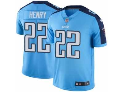 Men's Nike Tennessee Titans #22 Derrick Henry Elite Light Blue Rush NFL Jersey