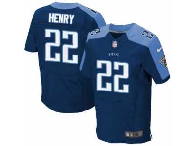 Men's Nike Tennessee Titans #22 Derrick Henry Elite Navy Blue Alternate NFL Jersey