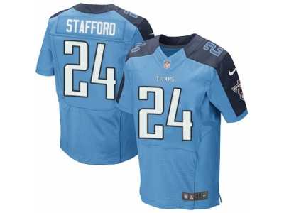 Men's Nike Tennessee Titans #24 Daimion Stafford Elite Light Blue Team Color NFL Jersey