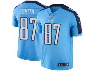 Men's Nike Tennessee Titans #87 Jonnu Smith Elite Light Blue Rush NFL Jersey