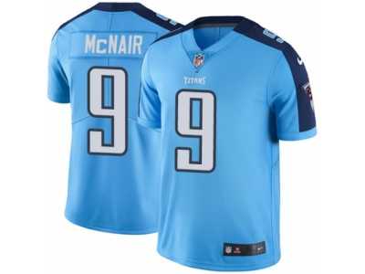 Men's Nike Tennessee Titans #9 Steve McNair Elite Light Blue Rush NFL Jersey