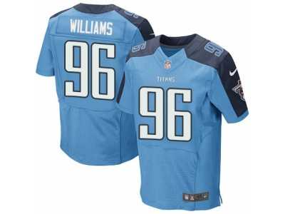 Men's Nike Tennessee Titans #96 Sylvester Williams Elite Light Blue Team Color NFL Jersey