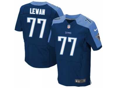 Men's Tennessee Titans #77 Taylor Lewan Navy Blue Elite NFL Jersey