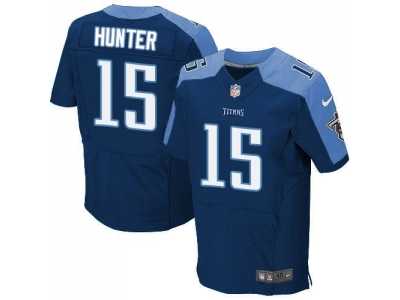 Nike Tennessee Titans #15 Justin Hunter Navy Blue Jerseys(Elite)