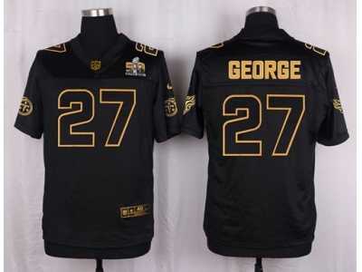 Nike Tennessee Titans #27 Eddie George Black Pro Line Gold Collection Jersey(Elite)