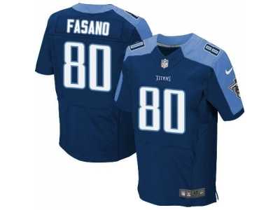 Nike Tennessee Titans #80 Anthony Fasano Navy Blue Jerseys(Elite)