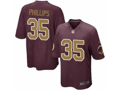 Men's Nike Washington Redskins #35 Dashaun Phillips Game Burgundy Red Gold Number Alternate 80TH Anniversary NFL Jersey