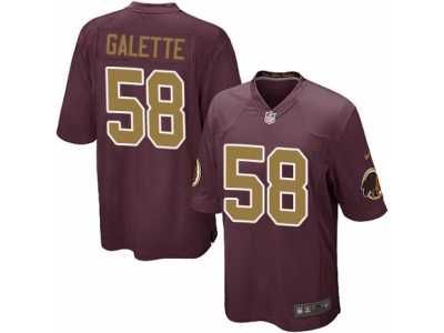 Men's Nike Washington Redskins #58 Junior Galette Game Burgundy Red Gold Number Alternate 80TH Anniversary NFL Jersey