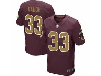 Men's Nike Washington Redskins #33 Sammy Baugh Elite Burgundy Red Gold Number Alternate 80TH Anniversary NFL Jersey