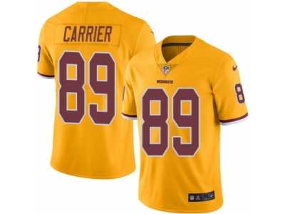 Men's Nike Washington Redskins #89 Derek Carrier Elite Gold Rush NFL Jersey