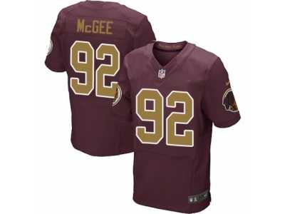 Men's Nike Washington Redskins #92 Stacy McGee Elite Burgundy Red Gold Number Alternate 80TH Anniversary NFL Jersey