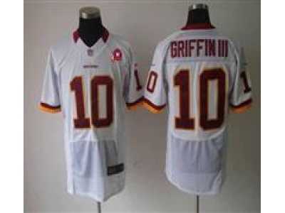 Nike NFL Washington Redskins #10 Robert Griffin III White Jerseys W 80TH Patch(Elite)