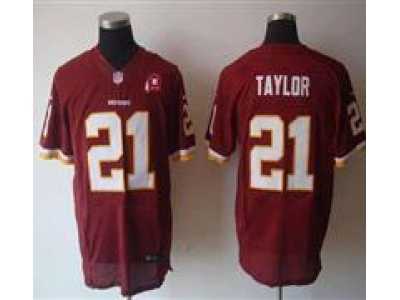 Nike NFL Washington Redskins #21 Fred Taylor Red Jerseys W 80TH Patch(Elite)