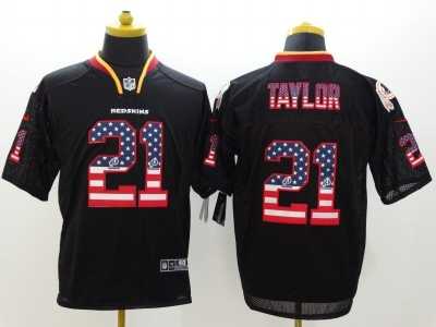Nike Washington Redskins #21 Sean Taylor Black Jerseys(USA Flag Fashion Elite)