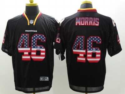 Nike Washington Redskins #46 Alfred Morris Black Jerseys(USA Flag Fashion Elite)