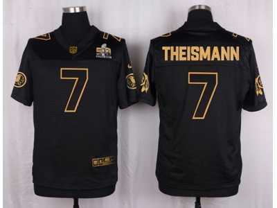 Nike Washington Redskins #7 Joe Theismann Black Pro Line Gold Collection Jersey(Elite)
