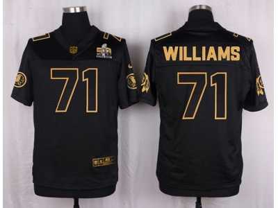 Nike Washington Redskins #71 Trent Williams Black Pro Line Gold Collection Jersey(Elite)