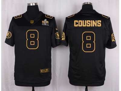 Nike Washington Redskins #8 Kirk Cousins Black Pro Line Gold Collection Jersey(Elite)