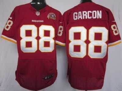 Nike Washington Redskins #88 Pierre Garcon Red 80TH Patch Elite Jerseys