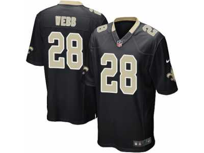 Men's Nike New Orleans Saints #28 B.W. Webb Game Black Team Color NFL Jersey